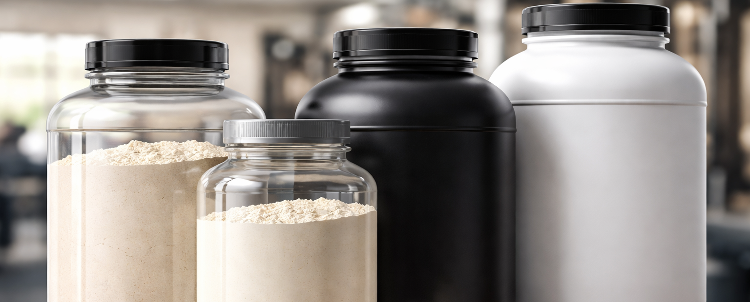 PET v HDPE Supplement Jars